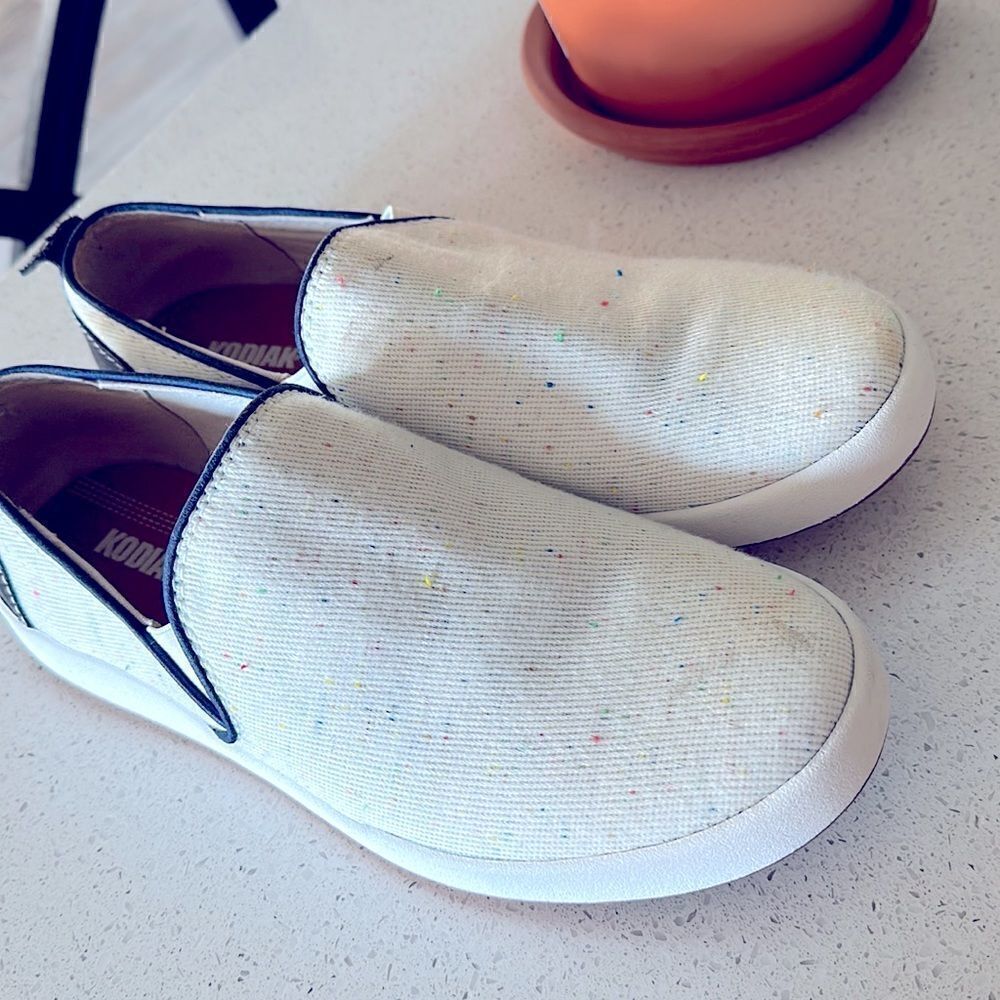 Kodiak Blairmore White Speckled Loafers Slip On 9.5 Leather Upper Walking Casual - Picture 10 of 14